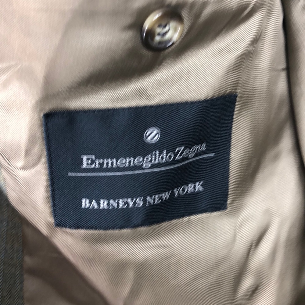 Ermenegildo Zegna Green Blue Plaid Wool Blazer 44L - Picture 6 of 9